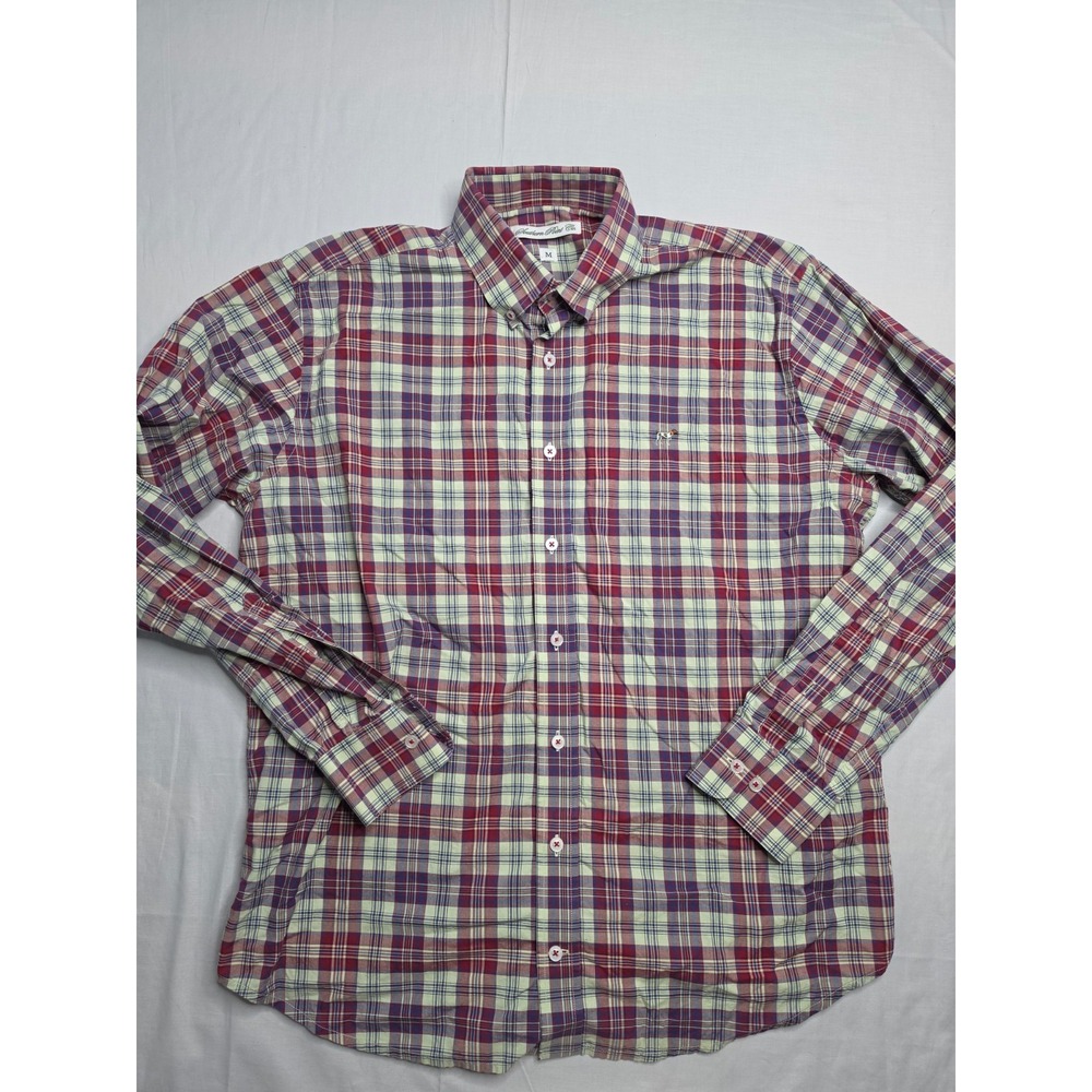 Southern Point Co. Shirt Men's Medium Multicolor Plaid 100% Cotton Button-Down